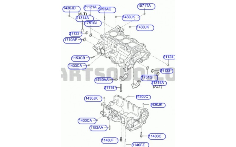 Z97132BZ00 Hyundai Kona 1,6cc Turbo T-GDI Motor Bloğu